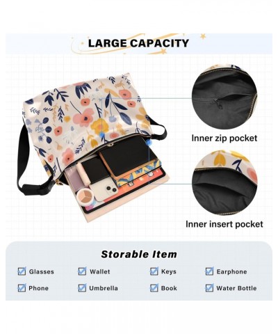 Pink Blooming Flowers Hobo Shoulder Bag for Women Men PU Leather Crossbody Bag Slouchy Tote Handbags for Working Shopping Tra...