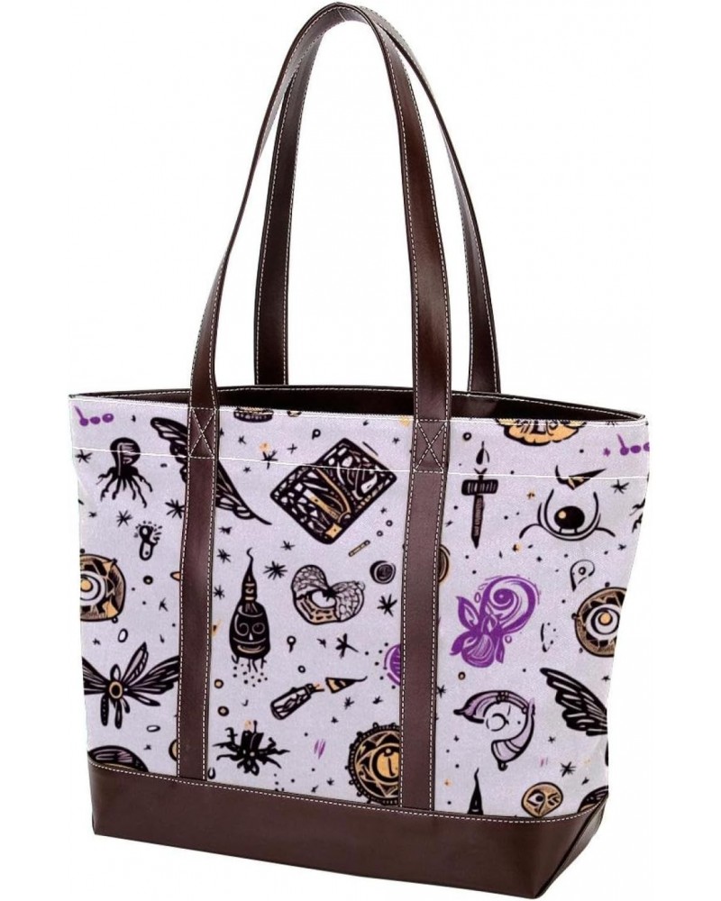 The Tote Bag For Women,Tote Bag With Zipper,Canvas Tote Bag,Cartoon Hand Eye Abstract Handbags $19.96 Totes