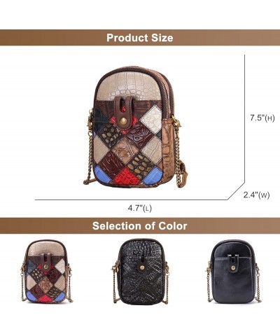 Genuine Leather Phone Purse for Women Crocodile Print Small Satchel Handbag Ladies Fashion Shoulder Crossbody Bags Crocodile ...