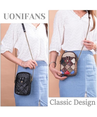 Genuine Leather Phone Purse for Women Crocodile Print Small Satchel Handbag Ladies Fashion Shoulder Crossbody Bags Crocodile ...