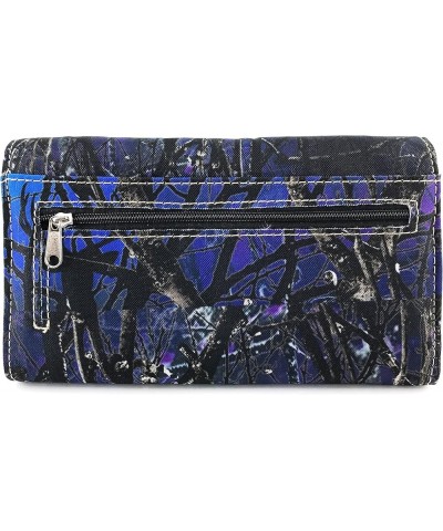 Camouflage Shine Glow Cross Wings Women Crossbody Trifold Wallet (Hot Pink) Blue $16.19 Wallets