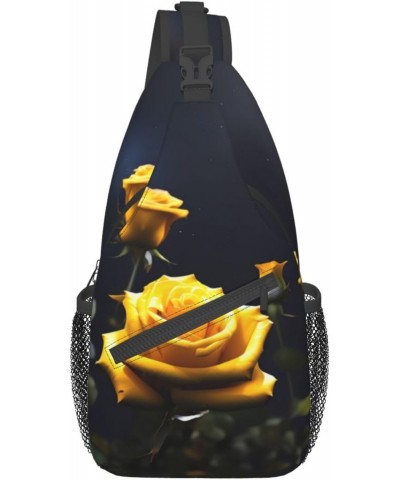 Beautiful Yellow Roses Chest Bag Crossbody Bag. Rugged And Durable, High Storage Capacity. Adjustable Strap Length. $21.39 Cr...