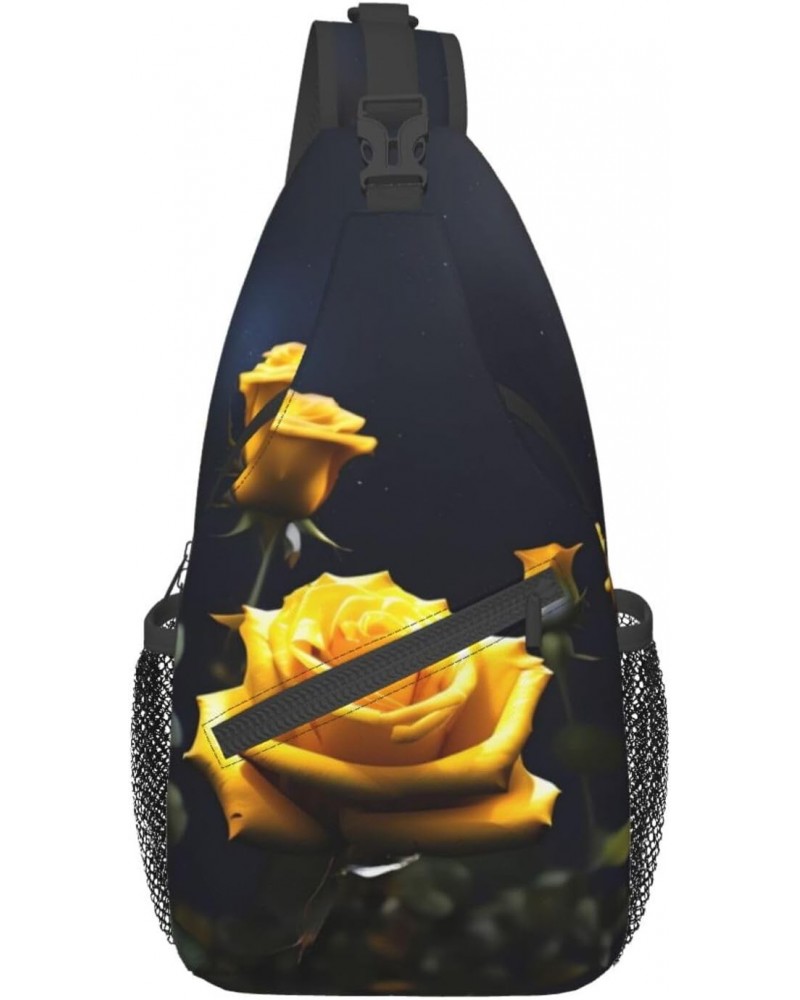 Beautiful Yellow Roses Chest Bag Crossbody Bag. Rugged And Durable, High Storage Capacity. Adjustable Strap Length. $21.39 Cr...