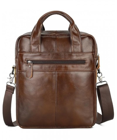 Cowhide Leather Messenger Bag for Men Shoulder Bag Crossbody Purse for Work Business Sling Bag Brown $40.44 Totes