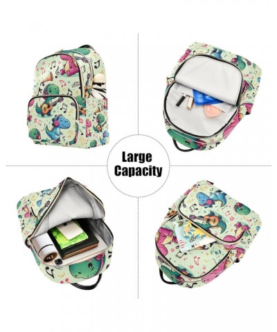 Mini Backpack Purse for Women, Dinosaur Seamless Patterns for Music Travel Bag Casual Daypack Shoulder Bag Medium $18.55 Back...