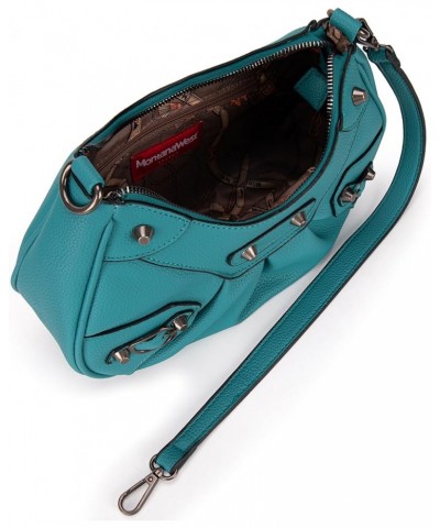 MEDIUM Shoulder Hobo Bags for Women Trendy Purses Leather Clutch Purse and Handbags Hobo-turquoise $10.00 Hobo Bags