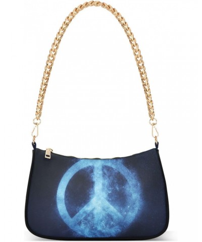 Peace Sign Symbol Starry Sky Shoulder Bag Purse for Women Tote Handbag with Zipper Closure $15.19 Totes