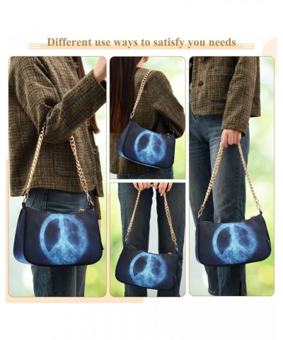 Peace Sign Symbol Starry Sky Shoulder Bag Purse for Women Tote Handbag with Zipper Closure $15.19 Totes