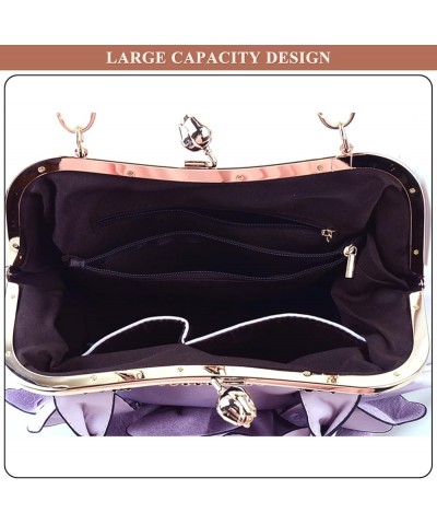 Top-Handle Purse and Handbag for Women Stylish Floral Patchwork Rhinestones Satchel Ladies Outdoor Party Shoulder Bags Black ...