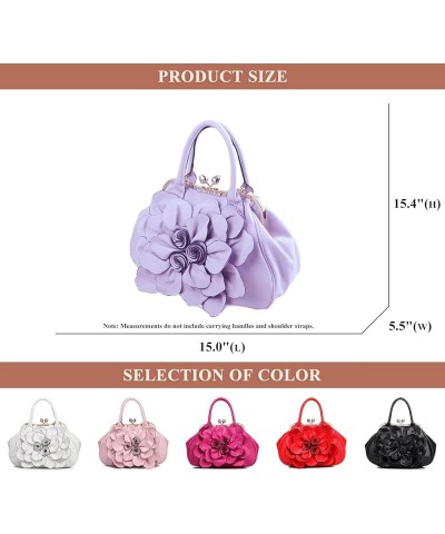 Top-Handle Purse and Handbag for Women Stylish Floral Patchwork Rhinestones Satchel Ladies Outdoor Party Shoulder Bags Black ...