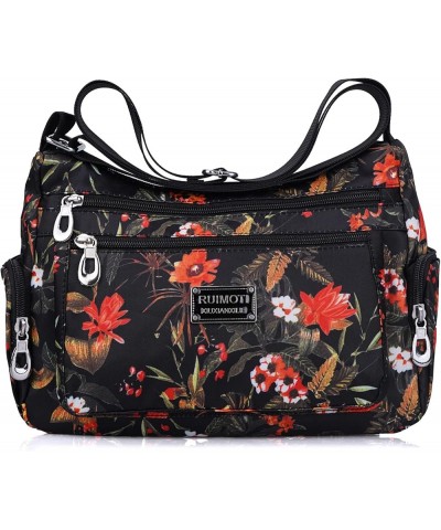 Crossbody Bags for Women Nylon Shoulder Bag Floral Multi-Pocket Purses and Handbags Hh $13.79 Crossbody Bags