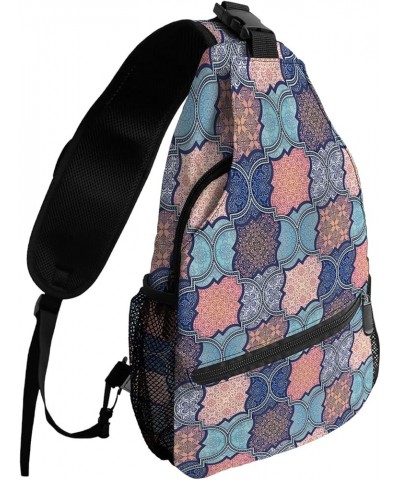 Sling Bag Crossbody Bag for Women Men Vintage Plaid Floral Waterproof Hiking Backpack Lightweight Chest Shoulder Bag Daypack ...