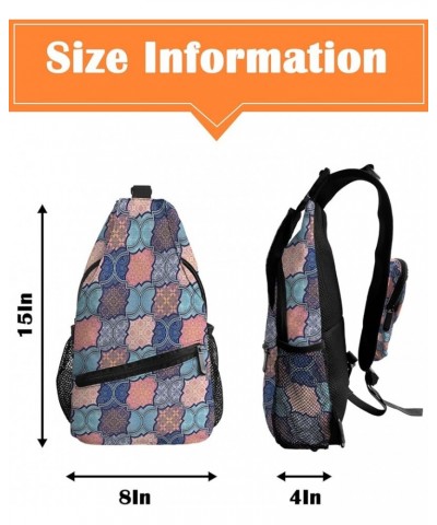 Sling Bag Crossbody Bag for Women Men Vintage Plaid Floral Waterproof Hiking Backpack Lightweight Chest Shoulder Bag Daypack ...