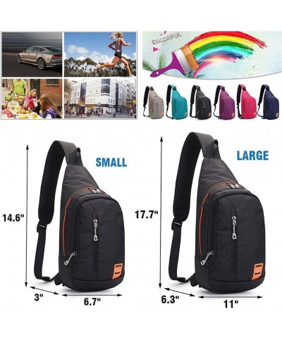 Small Sling Backpack Waterproof Unisex Shoulder Bag Chest Crossbody Daypack Large 2_dark Blue $15.29 Backpacks