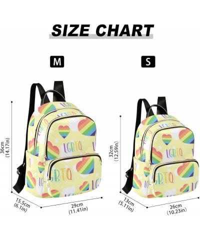 Women's Medium Fashion Backpack Lgbtq Hearts Print Ladies Travel Daypack Aesthetic Shoulder Bag 11.4×6.1×14.1 IN $19.43 Backp...