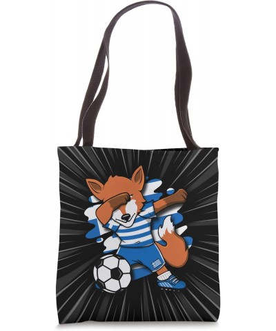 Dabbing Fox - Greece Soccer Fans Jersey Greek Football Fan Tote Bag $11.98 Totes