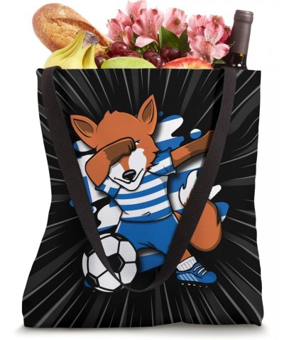 Dabbing Fox - Greece Soccer Fans Jersey Greek Football Fan Tote Bag $11.98 Totes