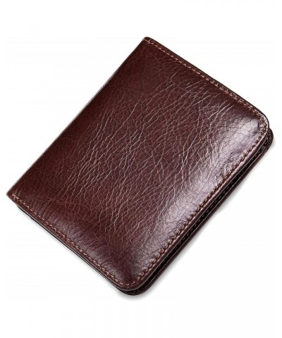 men RFID anti-theft brush leather slim bifold with ID card slot wallet gift gift wallet (Coffee color vertical) $18.18 Wallets