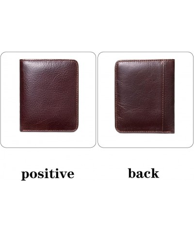 men RFID anti-theft brush leather slim bifold with ID card slot wallet gift gift wallet (Coffee color vertical) $18.18 Wallets