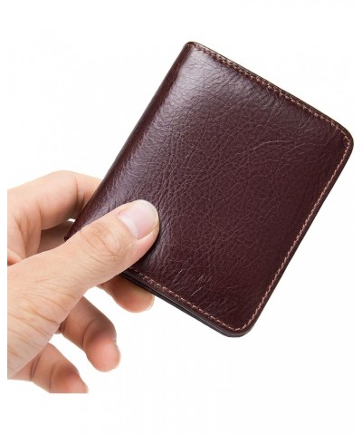 men RFID anti-theft brush leather slim bifold with ID card slot wallet gift gift wallet (Coffee color vertical) $18.18 Wallets