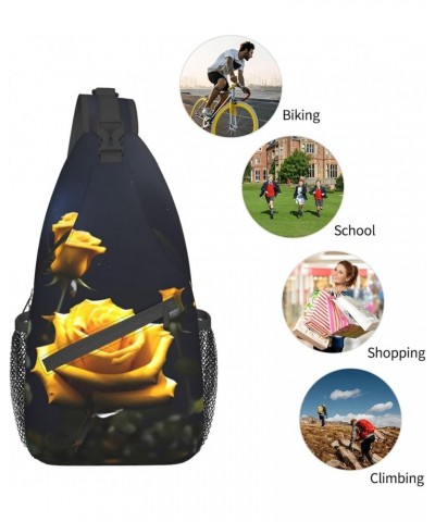 Beautiful Yellow Roses Chest Bag Crossbody Bag. Rugged And Durable, High Storage Capacity. Adjustable Strap Length. $21.39 Cr...