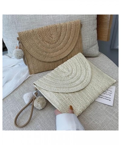 Round Straw Beach Bag Vintage Handmade Woven Shoulder Bag Raffia Circle Rattan Bags Bohemian Summer Vacation Casual Bags (Col...