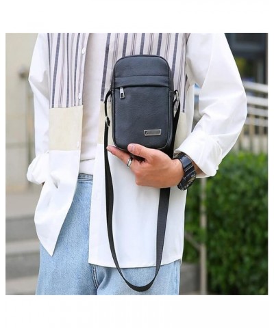 Men's Small Pu Leather BAGS WATERPROF PURSES MALE CROSS Body Shoulder Messenger Bags Men's Casual Handb D $37.34 Crossbody Bags