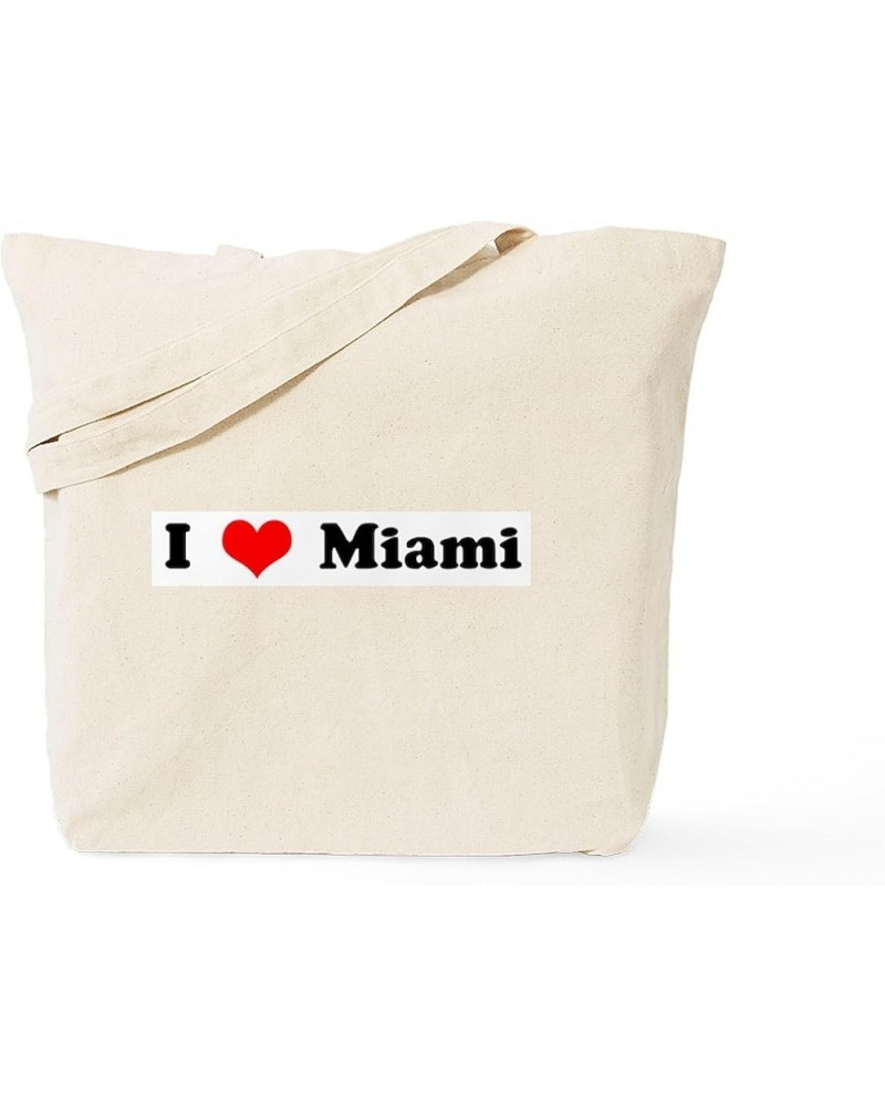 Miami Tote Bag Natural Canvas Tote Bag, Cloth Shopping Bag I Love Miami Tote Bag $9.59 Travel Gear