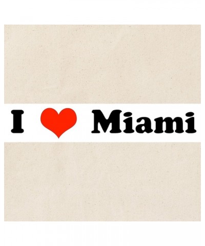 Miami Tote Bag Natural Canvas Tote Bag, Cloth Shopping Bag I Love Miami Tote Bag $9.59 Travel Gear