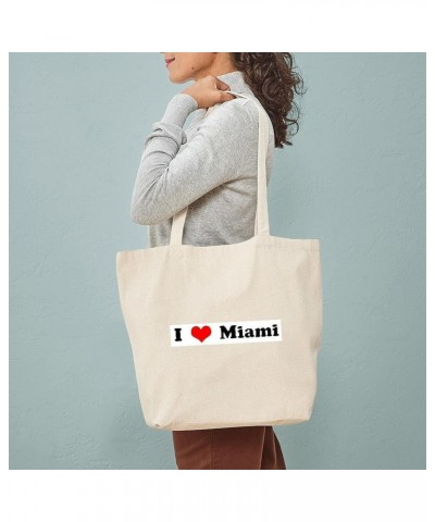 Miami Tote Bag Natural Canvas Tote Bag, Cloth Shopping Bag I Love Miami Tote Bag $9.59 Travel Gear