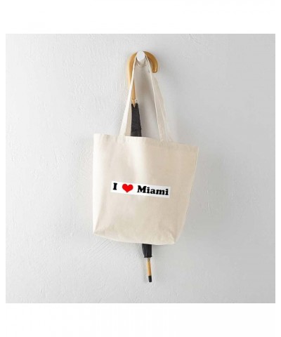 Miami Tote Bag Natural Canvas Tote Bag, Cloth Shopping Bag I Love Miami Tote Bag $9.59 Travel Gear