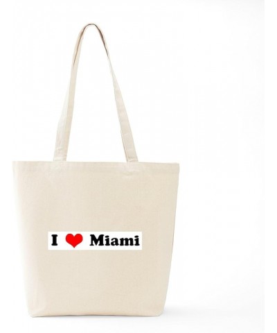 Miami Tote Bag Natural Canvas Tote Bag, Cloth Shopping Bag I Love Miami Tote Bag $9.59 Travel Gear