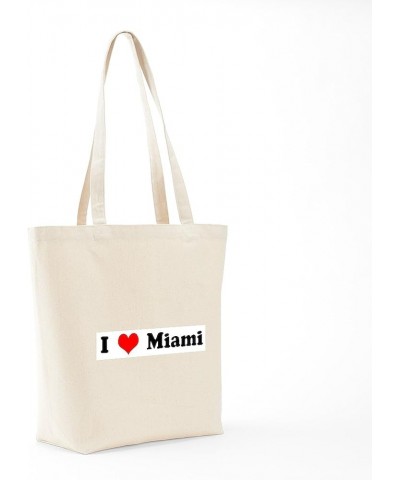 Miami Tote Bag Natural Canvas Tote Bag, Cloth Shopping Bag I Love Miami Tote Bag $9.59 Travel Gear