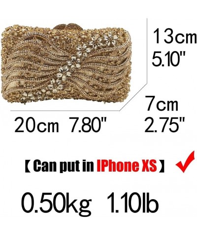 Women Crystal Clutch Evening Bags Wedding Party Rhinestones Handbags Ladies Gala Dinner Purses Green $46.74 Evening Bags