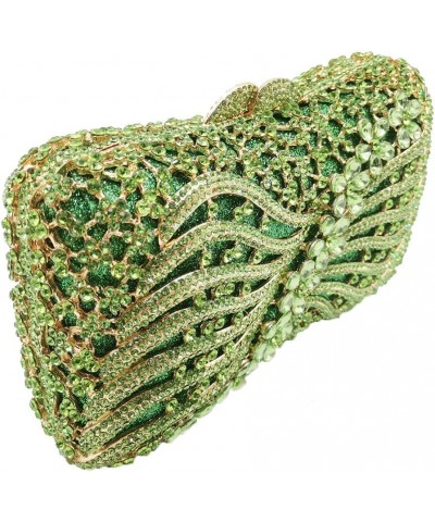 Women Crystal Clutch Evening Bags Wedding Party Rhinestones Handbags Ladies Gala Dinner Purses Green $46.74 Evening Bags