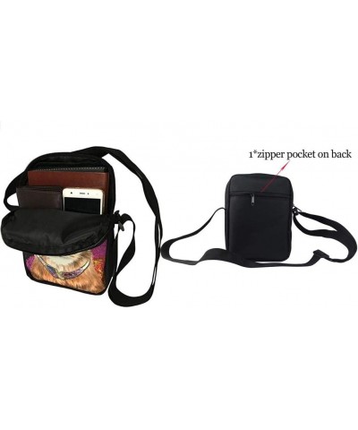 Small Messenger Bag for Women Girls Travel Crossbody Purse Sling Handbag Black Pineapple $10.79 Crossbody Bags