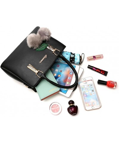 Women's Handbag Casual Shoulder Bag Imitation Leather Crossbody Bag With Plush Pendant Handbag Hobo Bag 2024 Pink $10.58 Cros...