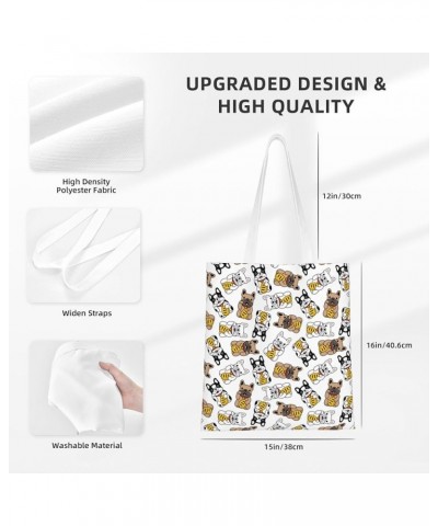 Kitten Calico Icon Guitar Ukulele Single Shoulder Fashion Canvas Tote Shopping Bags Handbags For Men And Women Lucky Dog $10....