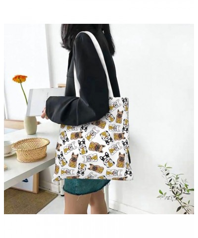 Kitten Calico Icon Guitar Ukulele Single Shoulder Fashion Canvas Tote Shopping Bags Handbags For Men And Women Lucky Dog $10....