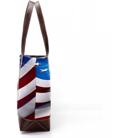 The Tote Bag For Women,Tote Bag With Zipper,Canvas Tote Bag,4th of July Flag Stripes Handbags $21.42 Totes