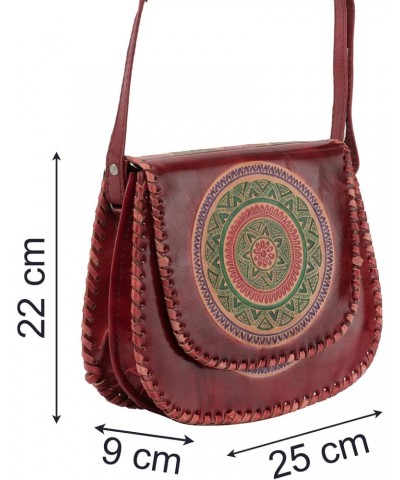 Women's Leather Shoulder Bag With Zipper Closure (Brown) - TRIVD_Bag-038 $26.88 Shoulder Bags