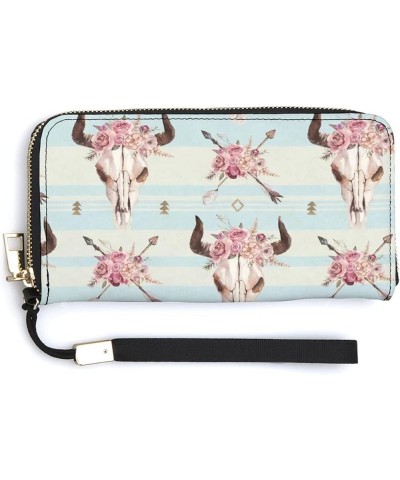 Red Cardinal Birds Blooming Cherry Long Clutch Wallet, Long Handbag with Removable Wristlet Strap, PU Leather Zip Purse, Cred...