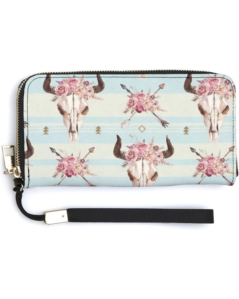 Red Cardinal Birds Blooming Cherry Long Clutch Wallet, Long Handbag with Removable Wristlet Strap, PU Leather Zip Purse, Cred...