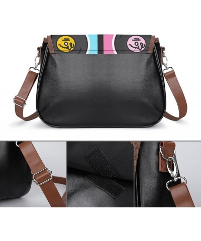 Printed Crossbody Bag Shoulder Bag PU Leather Women's Designer Satchels Black Cat White Stripes Color5 $19.32 Satchels