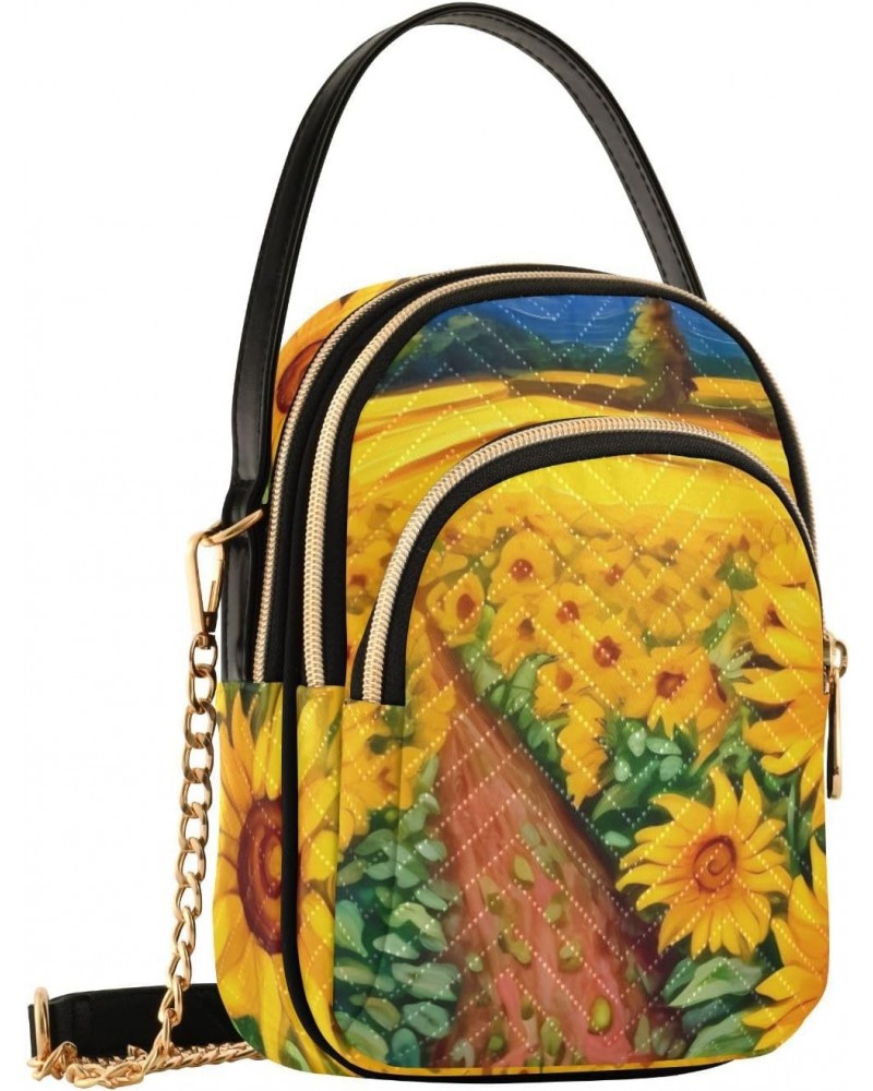 Sunflower Flower Floral Small Crossbody Purses for Women Crossbody Bags Fanny Packs Handbags Wallet Cell Phone Shoulder Purse...