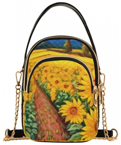 Sunflower Flower Floral Small Crossbody Purses for Women Crossbody Bags Fanny Packs Handbags Wallet Cell Phone Shoulder Purse...