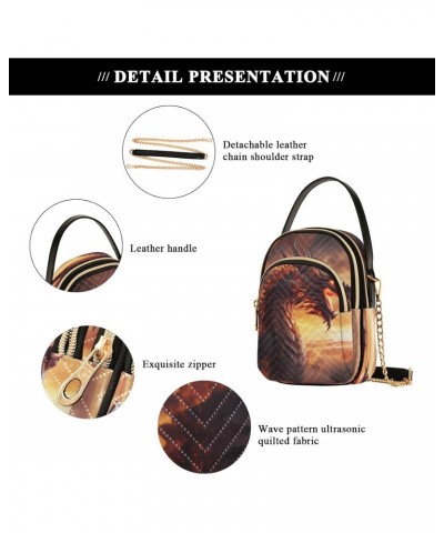 Fire Dragon Crossbody Handbags for Women Casual Leather Shoulder Phone Purse $15.33 Crossbody Bags