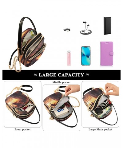 Fire Dragon Crossbody Handbags for Women Casual Leather Shoulder Phone Purse $15.33 Crossbody Bags