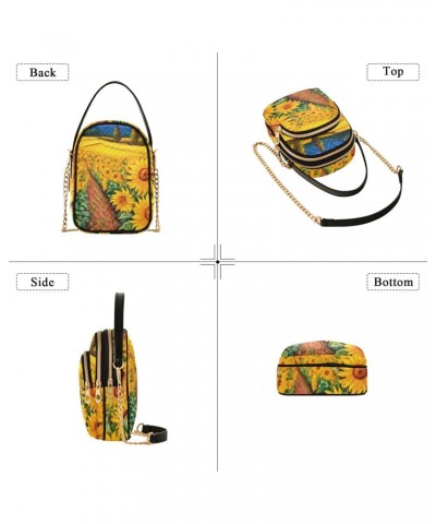 Sunflower Flower Floral Small Crossbody Purses for Women Crossbody Bags Fanny Packs Handbags Wallet Cell Phone Shoulder Purse...