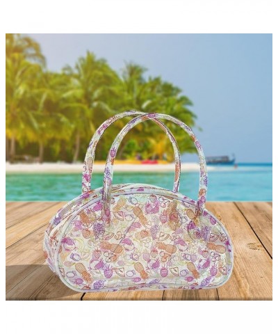 Clear Cute Small Handbag Transparent PVC Portable Clutch Bag Cute Beach Pouch for Travel Vacation Fruit $10.25 Clutches